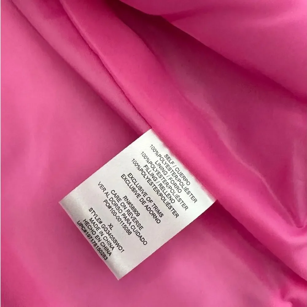 GB GIRLS Pink Cropped Puffer Vest XL NWOT